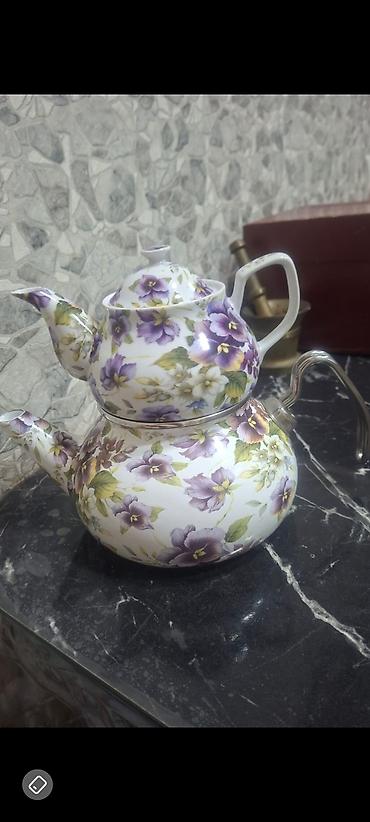 Çaydanlar: Yeni, rəng - Ağ, Çaydan, Qranit, 2 l, Türkiyə — 1