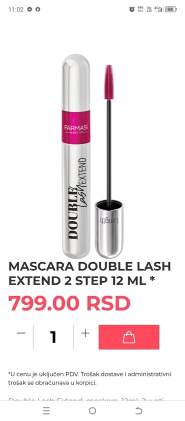 maske za lice: Double lash extend maskara sa dve cetkice