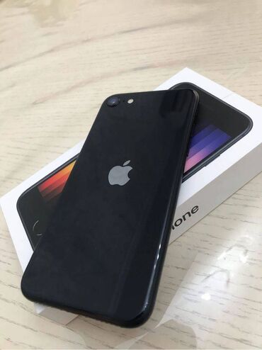 IPhone SE 2022, 64 GB, Black Titanium, Barmaq izi, Simsiz şarj, Face ID