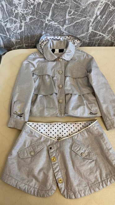 Plaşlar: Плащ-трснсформер Catimini производство Франция серого цвета с — 6