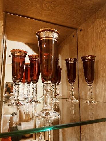 nar 1 saat: Qədəhlər, rəng - Qırmızı, Şüşə, 12 ədədli dəst, 200 ml — 1