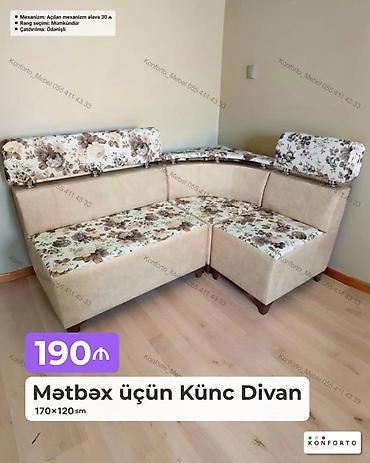 metbex kunc divan: Mətbəx üçün Künc Divan – 170×120 sm - Yumşaq oturacaq və arxalıq — 1