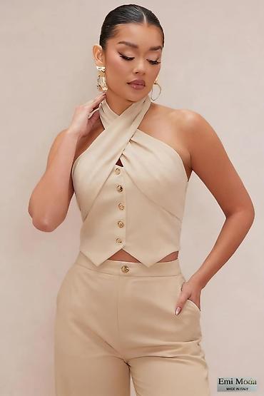 Kompleti: Damski set – elegantan top + pantalone, Emi Moda (Made in Italy) - — 4