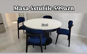 prokat stol stul: Mətbəx üçün, Yeni, Açılmayan, Yumru masa, 4 stul — 1