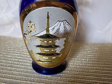 koktel set: Japanska vaza nova rucno oslikana 24om.,pozlatom iz 1970/80te.godine — 7