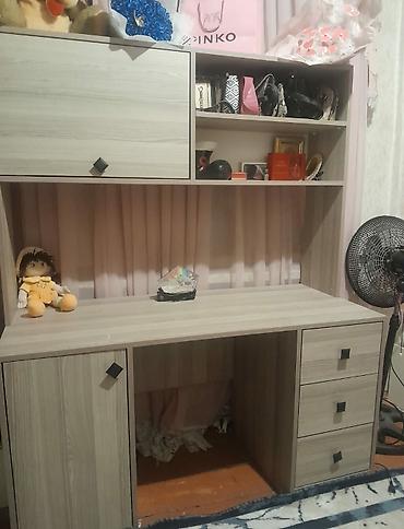 tehmine mebel: Kompyuter/iş masası ilə üst şkaf komplekti - Material: ağac — 1