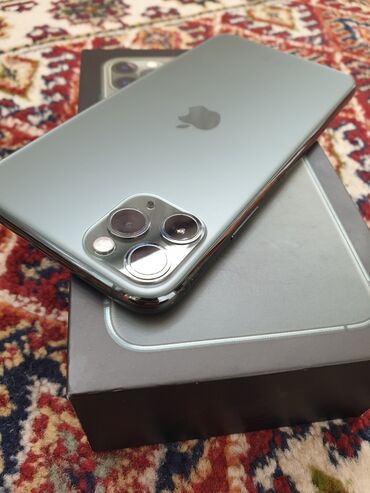 iphone 11 pro 256 цена бишкек: IPhone 11 Pro Max, Колдонулган, 256 ГБ, Жашыл, Кабель, Куту, 74 %