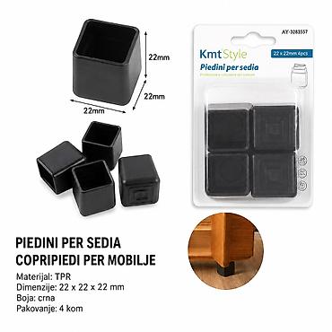 KMT navlake za nogare stolova i stolica 22 × 22 mm – 4 kom - Brend