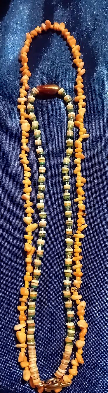 Ogrlice: Ručno rađene ogrlice – razni modeli - Set od zlatno‑braon perli — 35