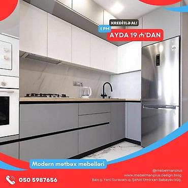Sifarişlə mebel: Sifarişlə mətbəx dəsti, Sadə laminat, Kredit var, Pulsuz çatdırılma — 2