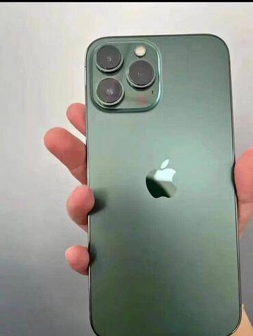 Apple iPhone: IPhone 13 Pro Max, 256 GB, Alpine Green, Zəmanət, Barmaq izi, Simsiz şarj