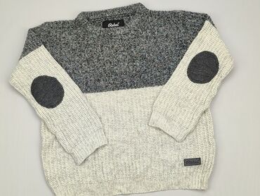 krótki szary sweterek: Sweterek, Rebel, 9 lat, 128-134 cm, stan - Dobry
