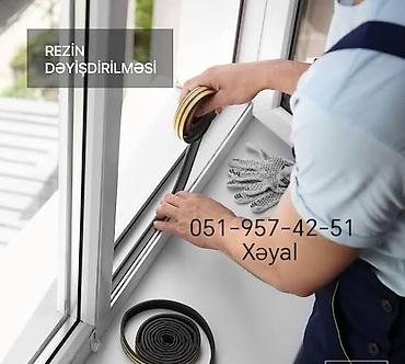ucuz plastik qapi pencere: Xidmət: Pəncərə və qapılarda rezinlərin dəyişdirilməsi Təsvir: - — 1