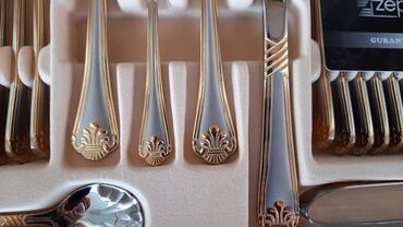 Süfrə ləvazimat dəstləri: Qaşiq çengel desti 72pr.üç mertebeli Hər hansı bir keyfiyyətli qızıl — 4