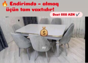 Masa və oturacaq dəstləri: Yeni, 6 stul