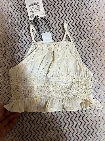 qar qız geyimi: ZARA qız uşaq topu - Model: incə breteleli, boğazdan yığma kəsim - — 1