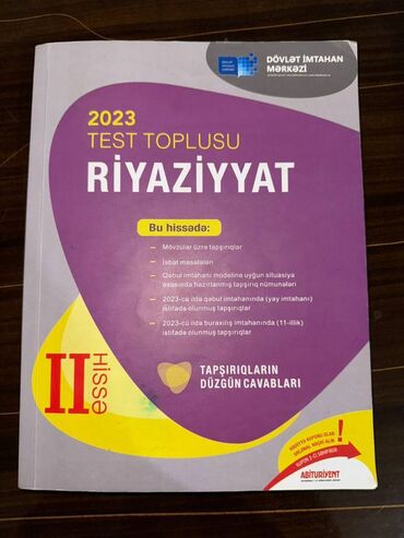 riyaziyyat test toplusu 2019: Riyaziyyat test toplusu 2023-cü il. İdeal vəziyyətdədir. 5 manat