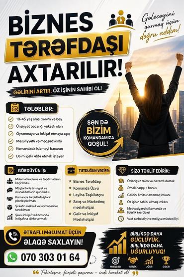 Satış məsləhətçiləri: Satış məsləhətçisi tələb olunur, 18-29 yaş, Təcrübəsiz, Aylıq ödəniş — 1