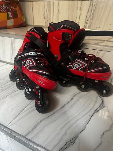 KUTENG təkərli konki (inline skates) - Rəng: qırmızı/qara - 4 təkərli