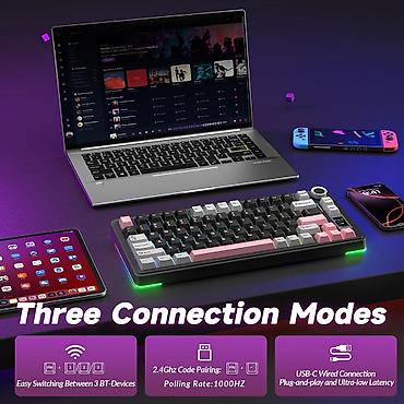 aula s6: Клавиатура, Aula, Механическая, Bluetooth, Проводное подключение, Размер: 75% — 9
