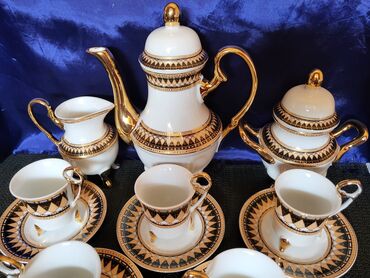 Kuhinjski setovi: Servis vintaz za kafu porcelanski. Servis za kafu,perfektan pozlata — 6