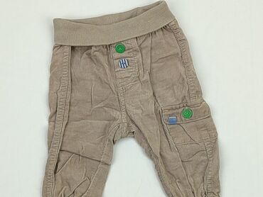 brązowe skórzane spodnie: Niemowlęce spodnie materiałowe, 0-3 m, 56-62 cm, H&M, stan - Bardzo dobry