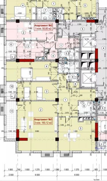 Продажа квартир: 3 комнаты, 158 м², Элитка, 7 этаж, ПСО (под самоотделку)