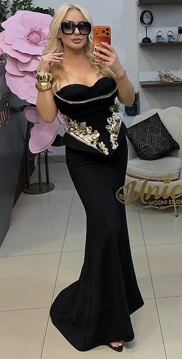 zara haljina s: Elegantna večernja haljina – crna, duga, sirena kroj. Gornji deo je — 1