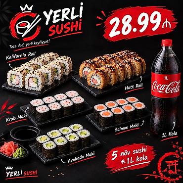 Sifarişlə hazır yeməklər: Yerli Sushi – Təzə dad, yerli keyfiyyət! Sushi və fast‑food menyusu — 3