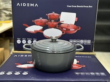 галоген: Набор чугунной посуды AIDEMA — Cast Iron Dutch Oven Set. Состав — 2