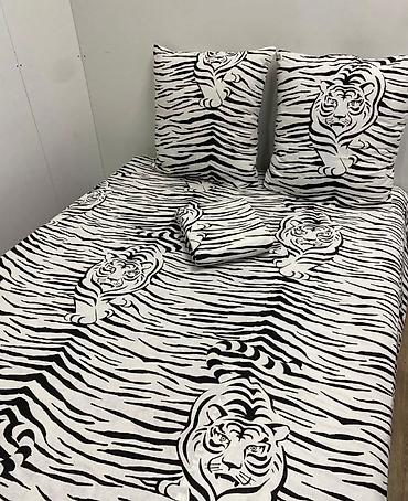 Комплекты постельного белья: Постельное бельё 100% хлопок, простыня, наш адрес Боконбаево на — 15