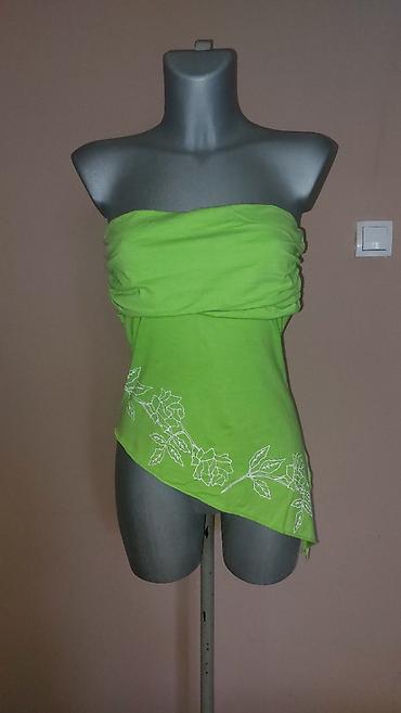 lil solid accessories: **Asimetrična top majica – zelena, veličina M** Zelena top majica bez — 1