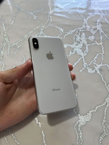 телефоны без регистрации: IPhone X, Колдонулган, 64 ГБ, Ак, 100 %