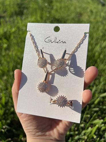 Наборы украшений: Дубайский бижутерия 💍💎 Комплект украшений Gulina в розовом золоте — 11
