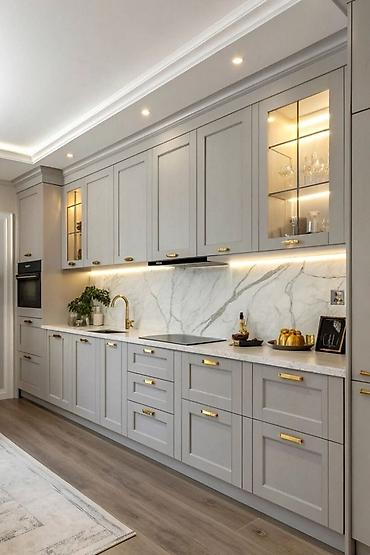 silver kitchen: Классическая кухня от 18 000 сом/м² | 3D проект бесплатно Премиальная — 1