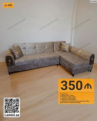 Диваны: Künc divan – La Mini - Ölçülər: 260 × 160 sm - Mexanizm: açılan — 1