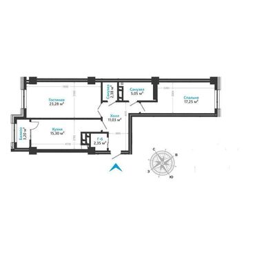 недвижимость в токмоке: 2 комнаты, 80 м², Элитка, 10 этаж, ПСО (под самоотделку)