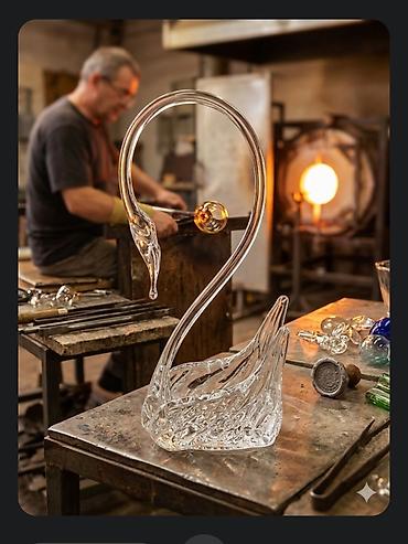 Figure: Murano nov labud,rucni rad 1960g +. Murano nov labud,perfektan tezak — 2