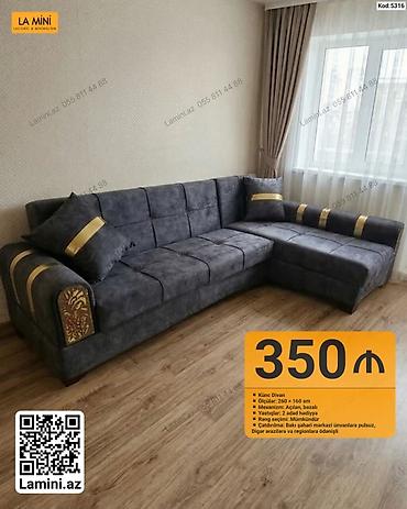 Диваны: Künc divan – Kod: 5316 - Ölçülər: 260 x 160 sm - Mexanizm: Açılan — 1