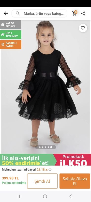 kilyos donlar: Детское платье цвет - Черный
