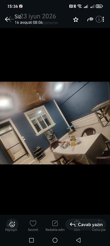 xirdalanda ev satilir: GUNLUK KİRAYE EV _3 otaqlı həyət evi –Hokmelide 5sayli baxca yaxinligi — 1