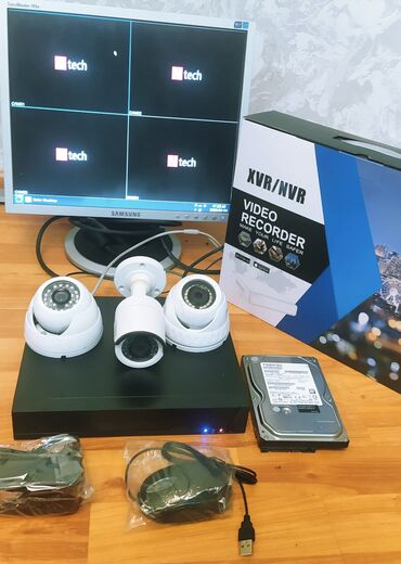 islenmis kameralar: Monitor WiFi DVR 4 çıxışlıdir Telefondan izləmə 3 Ədəd kamera