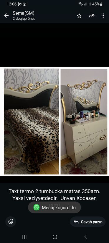 taxt doseklerinin satisi: Taxt termo 2 tumbucka matras 350azn. Yaxsi veziyyetdedir. Unvan