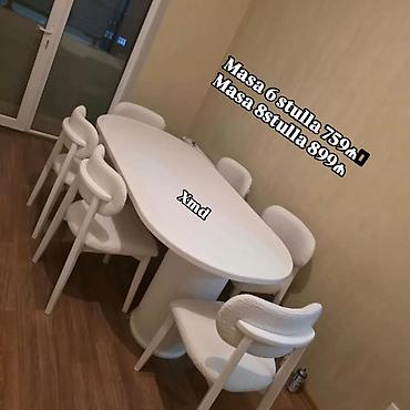 Masa və oturacaq dəstləri: Masa və stul dəsti - Dəst: masa + 6 stul - Forma: oval və ya — 7