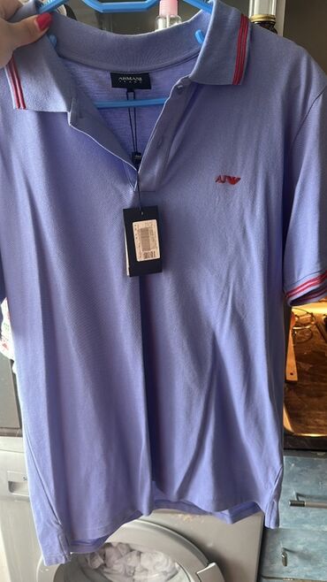 женская рубашка поло: Мужское поло, Armani Exchange, XL (EU 42), цвет - Сиреневый