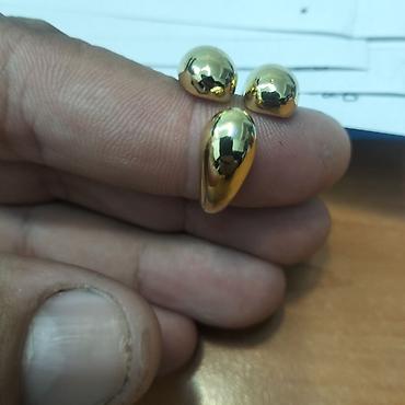 xonca desti: Qızılı rəngli metall kürə və kapsul formalı detallar dəsti - Parlaq — 1