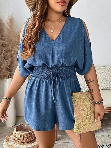 crocs 36: Letnji ženski kombinezon – džins plava boja - Vel: 3XL - Cena: 2900 — 1