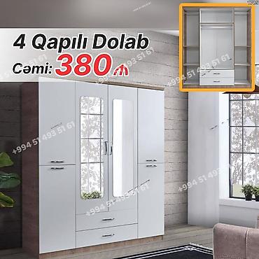 asilqan lalafo: Yeni, 4 qapılı, Güzgülü, Ağ, Açılan, Düz dolab — 1
