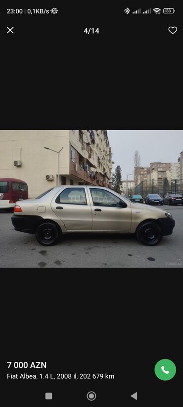 fiat ölüxana: Fiat Albea: 1.4 l | 2008 il | 220000 km Sedan