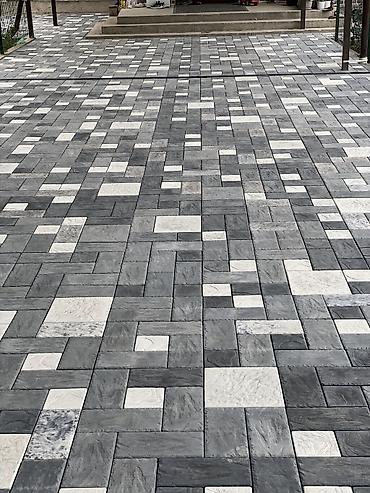 Тротуарная плитка: Укладка брусчаткиМощение двора тротуарной плиткой/брусчаткой под — 15